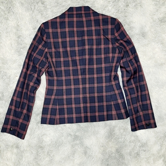 QMack 2pc Navy/Black/Red Plaid Blazer w/Matching Mini Pleated Skirt, Small - Picture 5 of 8